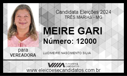 Candidato MEIRE GARI 2024 - TRÊS MARIAS - Eleições