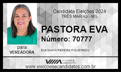 Candidato PASTORA EVA 2024 - TRÊS MARIAS - Eleições