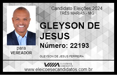 Candidato GLEYSON DE JESUS 2024 - TRÊS MARIAS - Eleições