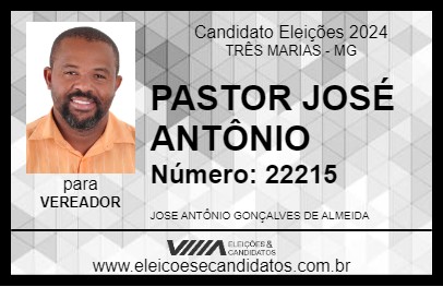 Candidato PASTOR JOSÉ ANTÔNIO 2024 - TRÊS MARIAS - Eleições