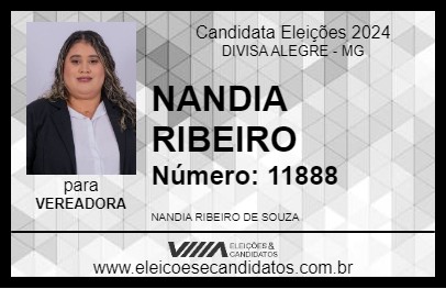 Candidato NANDIA RIBEIRO 2024 - DIVISA ALEGRE - Eleições