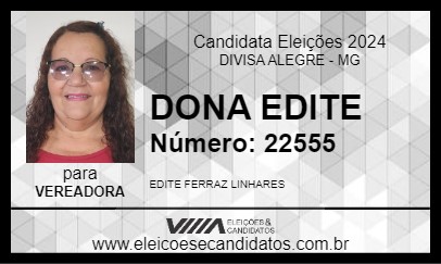 Candidato DONA EDITE 2024 - DIVISA ALEGRE - Eleições