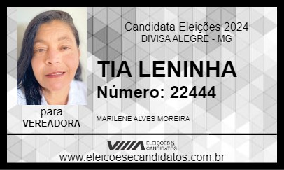 Candidato TIA LENINHA 2024 - DIVISA ALEGRE - Eleições