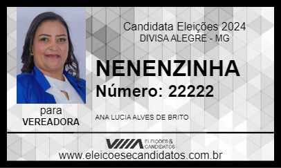 Candidato NENENZINHA 2024 - DIVISA ALEGRE - Eleições