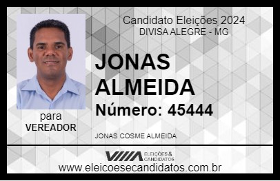 Candidato JONAS ALMEIDA 2024 - DIVISA ALEGRE - Eleições