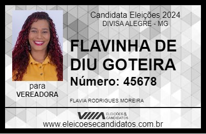 Candidato FLAVINHA DE DIU GOTEIRA 2024 - DIVISA ALEGRE - Eleições