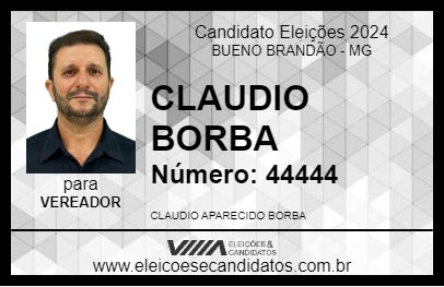 Candidato CLAUDIO BORBA 2024 - BUENO BRANDÃO - Eleições