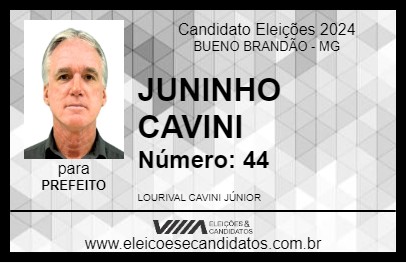 Candidato JUNINHO CAVINI 2024 - BUENO BRANDÃO - Eleições