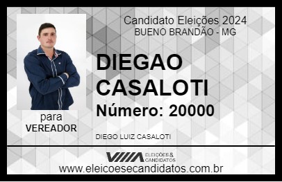 Candidato DIEGAO CASALOTI 2024 - BUENO BRANDÃO - Eleições