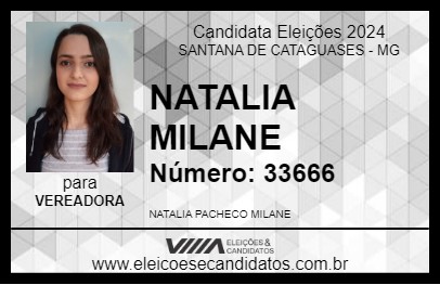 Candidato NATALIA MILANE 2024 - SANTANA DE CATAGUASES - Eleições