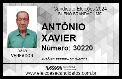 Candidato ANTÔNIO XAVIER 2024 - BUENO BRANDÃO - Eleições