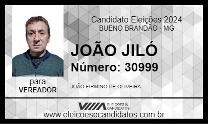 Candidato JOÃO JILÓ 2024 - BUENO BRANDÃO - Eleições