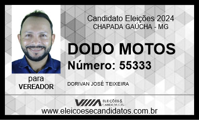 Candidato DODO MOTOS 2024 - CHAPADA GAÚCHA - Eleições