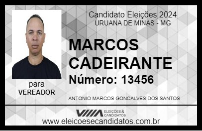 Candidato MARCOS CADEIRANTE 2024 - URUANA DE MINAS - Eleições