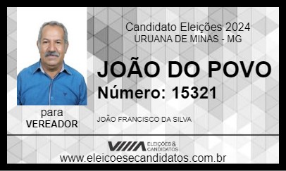 Candidato JOÃO DO POVO 2024 - URUANA DE MINAS - Eleições