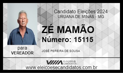 Candidato ZÉ MAMÃO 2024 - URUANA DE MINAS - Eleições