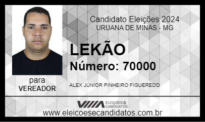 Candidato LEKÃO 2024 - URUANA DE MINAS - Eleições