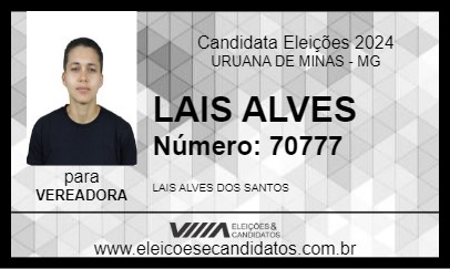 Candidato LAIS ALVES 2024 - URUANA DE MINAS - Eleições