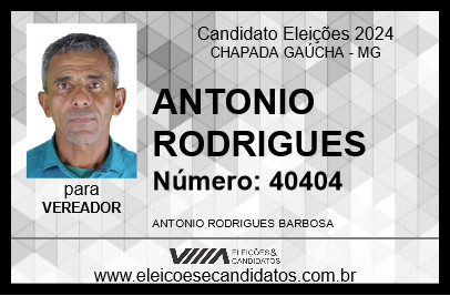 Candidato ANTONIO RODRIGUES 2024 - CHAPADA GAÚCHA - Eleições