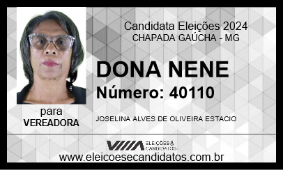 Candidato DONA NENE 2024 - CHAPADA GAÚCHA - Eleições