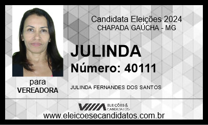 Candidato JULINDA 2024 - CHAPADA GAÚCHA - Eleições