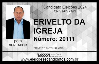 Candidato ERIVELTO DA IGREJA 2024 - CRISTAIS - Eleições