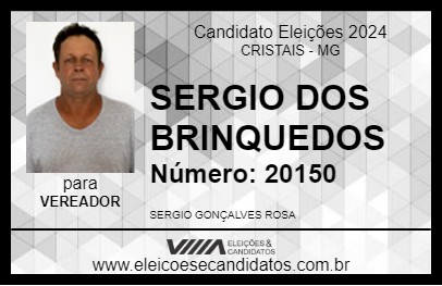 Candidato SERGIO DOS BRINQUEDOS 2024 - CRISTAIS - Eleições