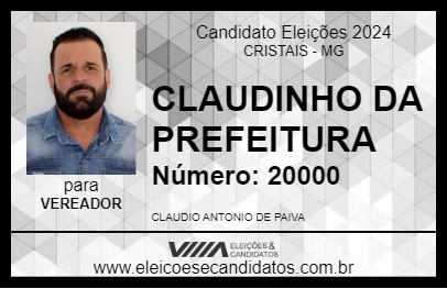 Candidato CLAUDINHO 2024 - CRISTAIS - Eleições