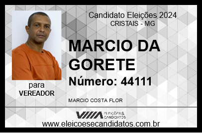 Candidato MARCIO DA GORETE 2024 - CRISTAIS - Eleições