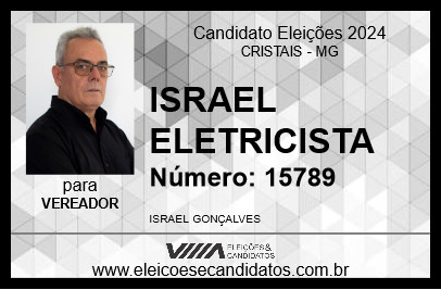 Candidato ISRAEL ELETRICISTA 2024 - CRISTAIS - Eleições