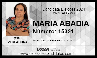 Candidato MARIA ABADIA 2024 - CRISTAIS - Eleições