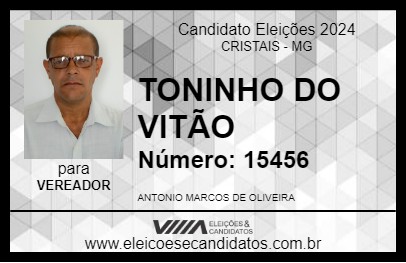 Candidato TONINHO DO VITÃO 2024 - CRISTAIS - Eleições