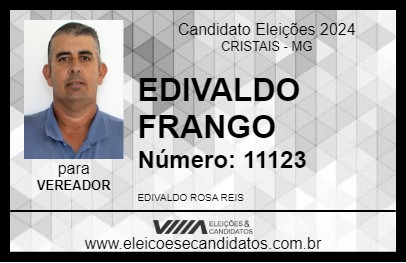 Candidato EDIVALDO FRANGO 2024 - CRISTAIS - Eleições