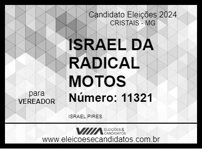 Candidato ISRAEL DA RADICAL MOTOS 2024 - CRISTAIS - Eleições