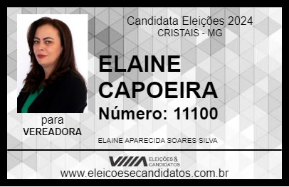 Candidato ELAINE CAPOEIRA 2024 - CRISTAIS - Eleições