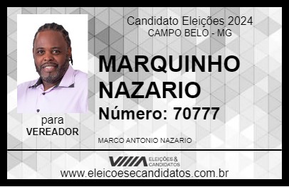 Candidato MARQUINHO NAZARIO 2024 - CAMPO BELO - Eleições