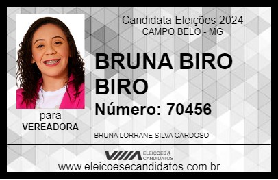 Candidato BRUNA BIRO BIRO 2024 - CAMPO BELO - Eleições