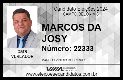 Candidato MARCOS DA JOSY 2024 - CAMPO BELO - Eleições