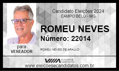 Candidato ROMEU NEVES 2024 - CAMPO BELO - Eleições