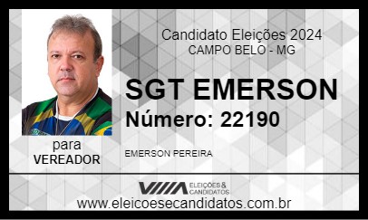 Candidato SGT EMERSON 2024 - CAMPO BELO - Eleições