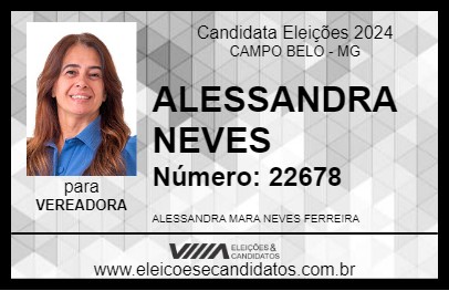 Candidato ALESSANDRA NEVES 2024 - CAMPO BELO - Eleições