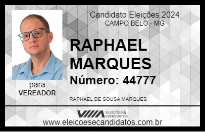 Candidato RAPHAEL MARQUES 2024 - CAMPO BELO - Eleições