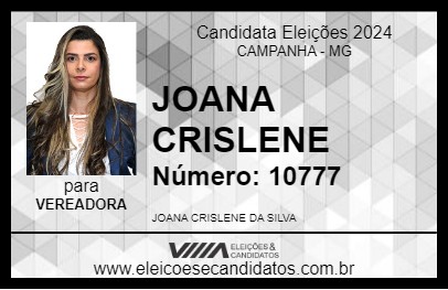 Candidato JOANA CRISLENE 2024 - CAMPANHA - Eleições