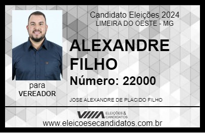 Candidato ALEXANDRE FILHO 2024 - LIMEIRA DO OESTE - Eleições