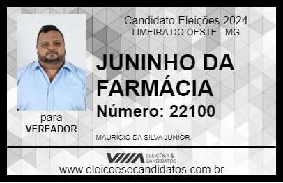 Candidato JUNINHO DA FARMÁCIA 2024 - LIMEIRA DO OESTE - Eleições