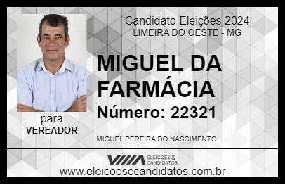 Candidato MIGUEL DA FARMÁCIA 2024 - LIMEIRA DO OESTE - Eleições