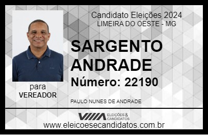 Candidato SARGENTO ANDRADE 2024 - LIMEIRA DO OESTE - Eleições