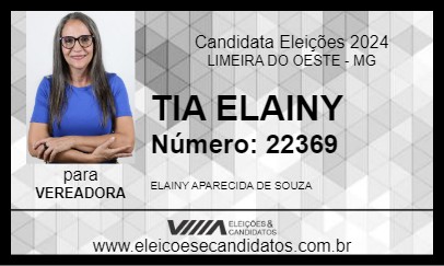 Candidato TIA ELAINY 2024 - LIMEIRA DO OESTE - Eleições