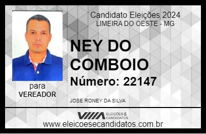 Candidato NEY DO COMBOIO 2024 - LIMEIRA DO OESTE - Eleições