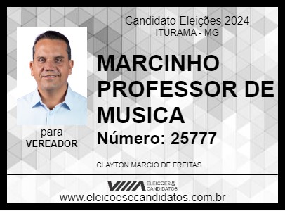 Candidato MARCINHO PROFESSOR DE MUSICA 2024 - ITURAMA - Eleições